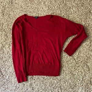 red v neck gap wool blend sweater